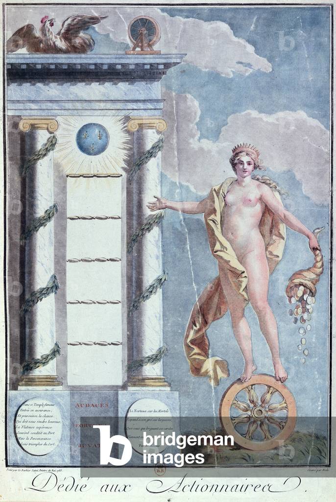 Allegory of the French Royal Lottery, 1785 (coloured engraving)