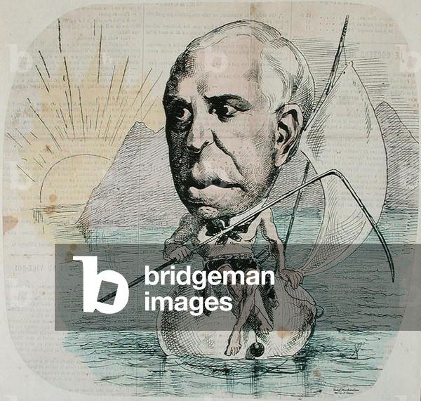 Caricature of Auguste Nelaton (1807-73) 1869 (coloured engraving)