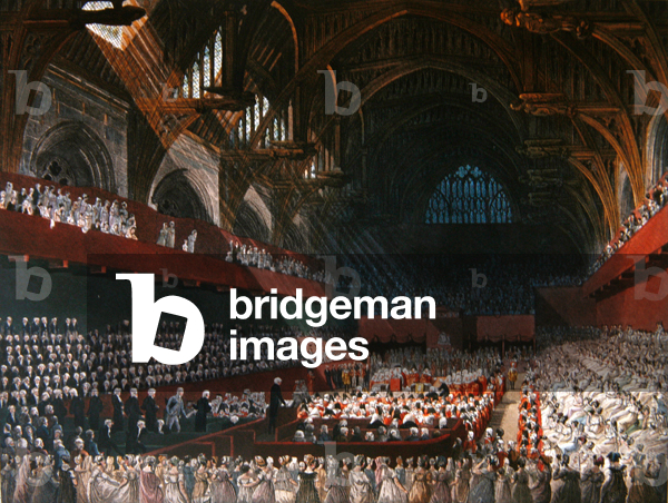 Trial of Lord Melville in Westminster Hall in April 1806, 1806 (coloured aquatint)