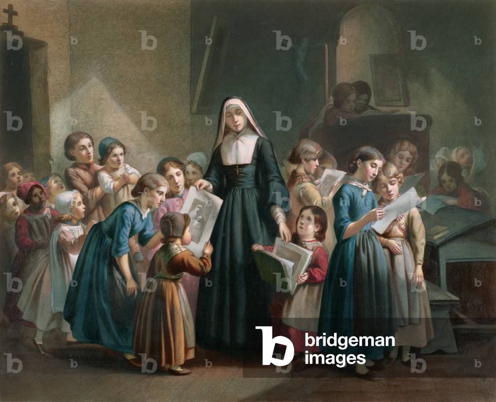 The School Prizes, 1840 (colour litho)