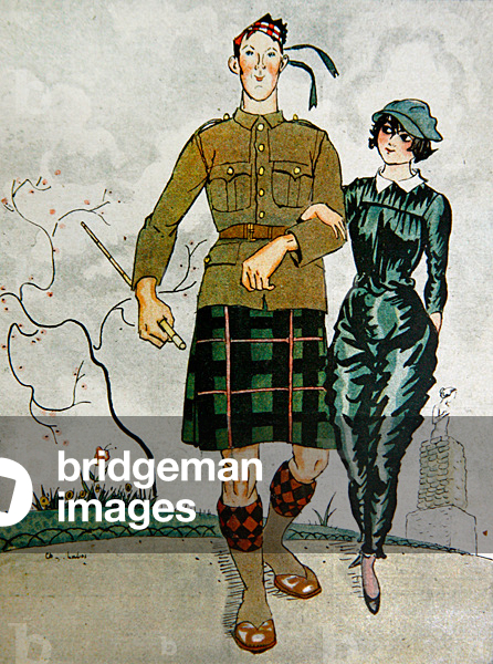 Feminine Emancipation, 'After the War I will wear the trousers', cartoon from 'Le Rire' magazine, 18 May, 1918 (colour litho)