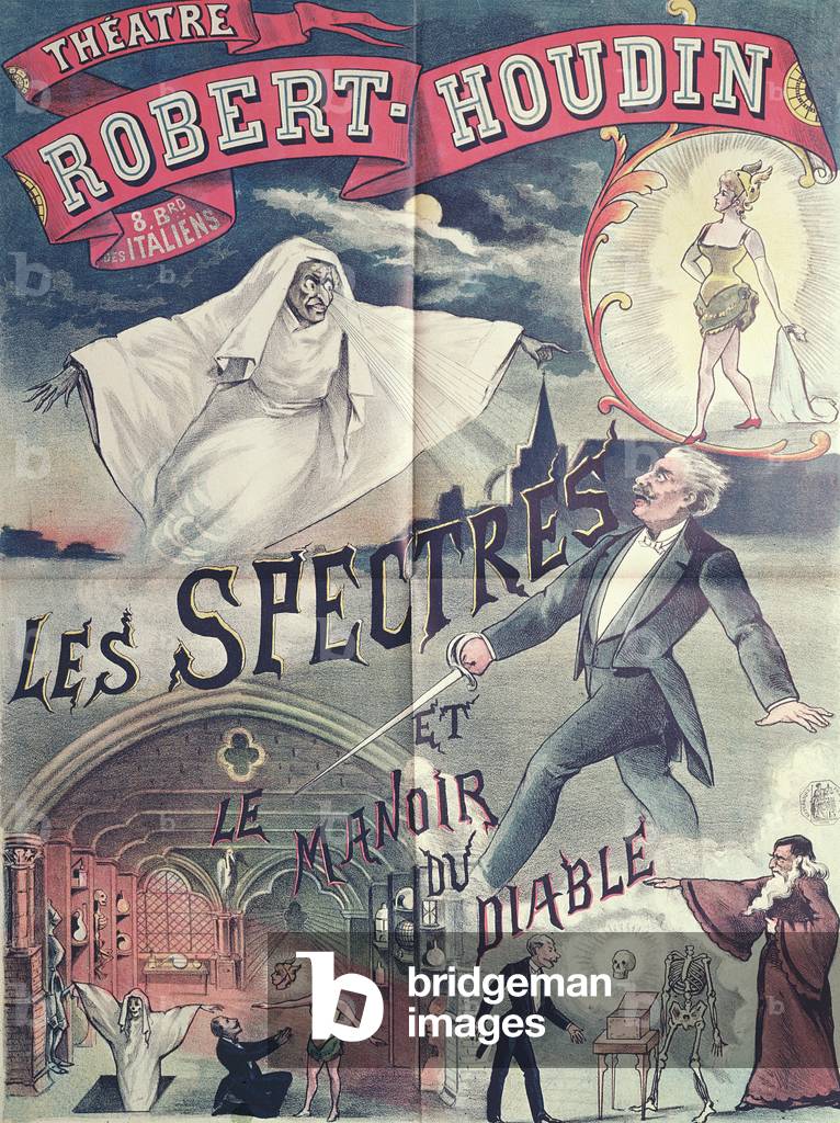 Poster advertising 'Ghosts and the House of the Devil' at the Theatre Robert-Houdin, Paris, c.1870 (colour litho)