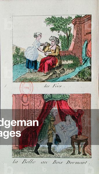 Illustrations for 'The Fairies' and 'Sleeping Beauty', fairy tales by Charles Perrault (1628-1703), 1808 (colour engraving)