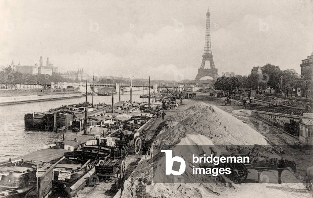River Seine and Pont de Grenelle, Paris (b/w photo) 