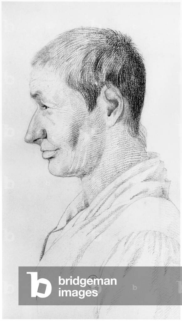 Maniac, illustration from an unpublished treatise by Jean Etienne Dominique Esquirol (1772-1840) on the lunatics of the Salpetriere asylum, c.1818 (pencil on paper)