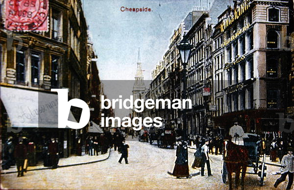 Postcard depicting Cheapside, c.1910 (colour litho)