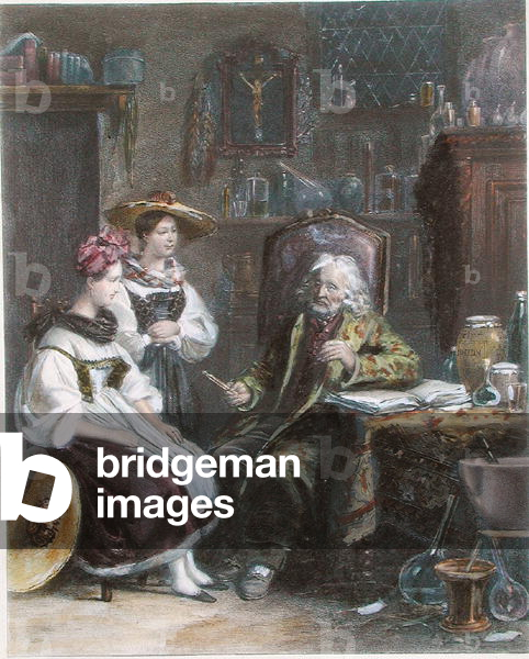 At the Country Doctor, c.1840 (colour litho)
