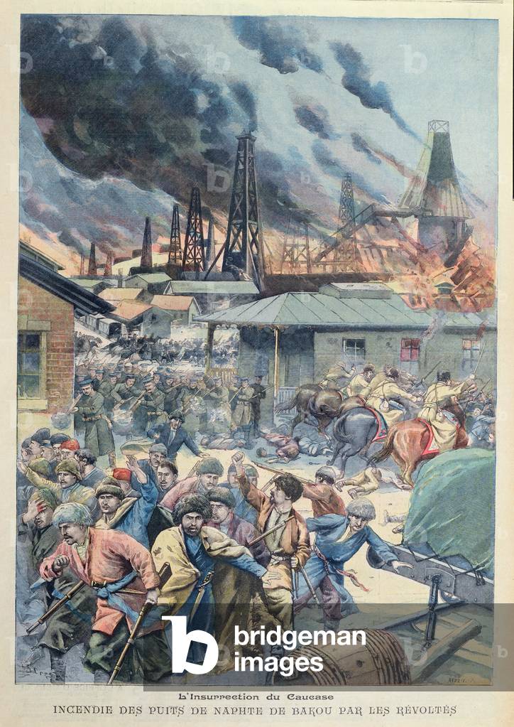 Arson at the Naphtha Wells in Baku, 1905 par French School