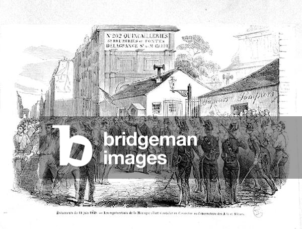 The Montagnards Convention being held at the Paris Conservatoire des Arts et Metiers on the 13th June 1849, 1849 (engraving) (b/w photo)
