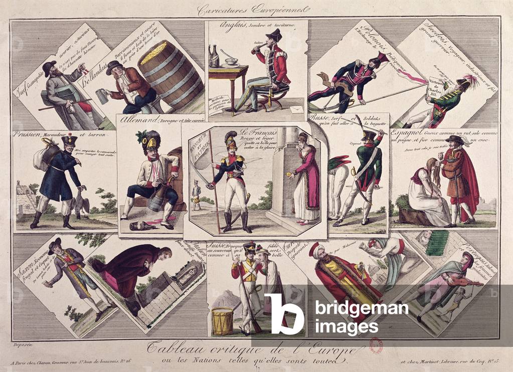 I diversi popoli d'Europa, c.1810 (colore lito)