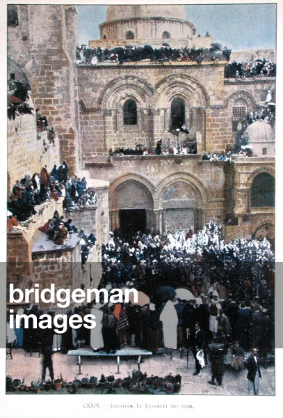 The Washing of the Feet, Jerusalem, c.1900 (coloured photo)