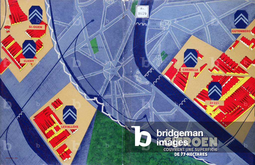 Publicity Brochure for the Citroen Factories in Paris, 1929 (colour litho)