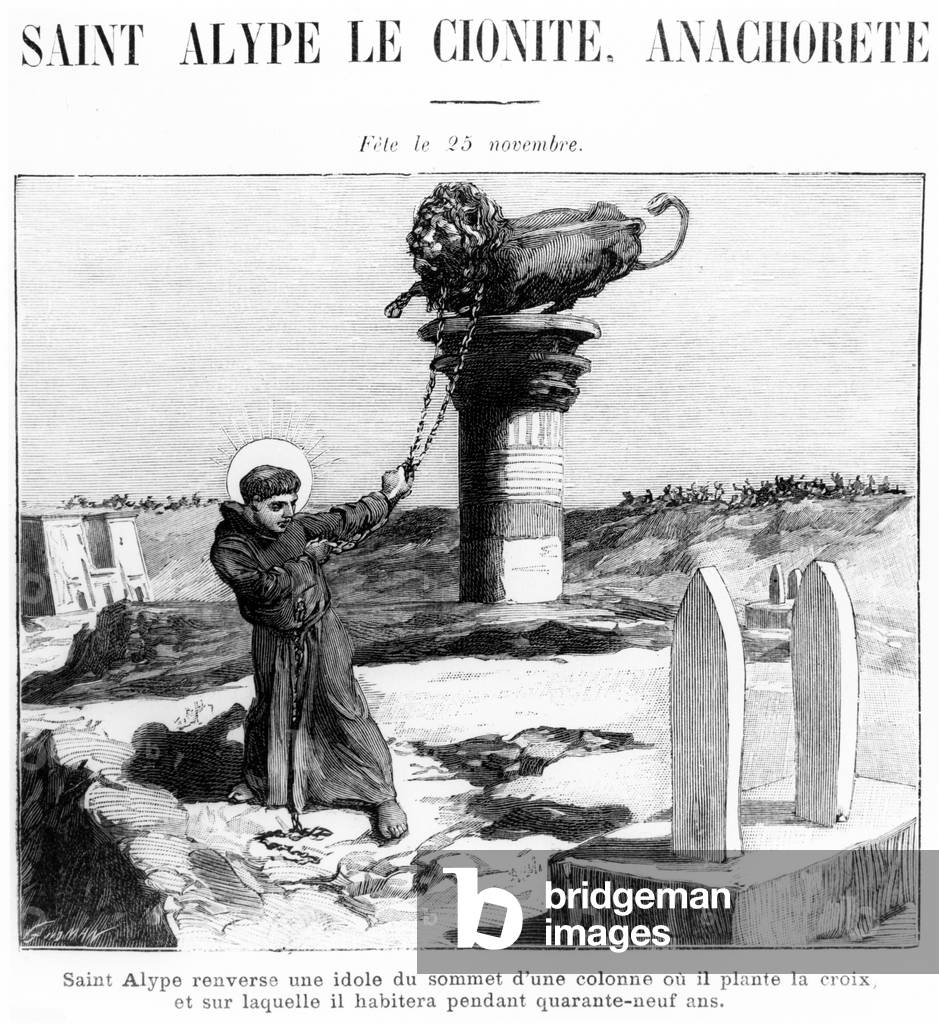 Saint Alypius the Stylite, c.1900 (engraving)