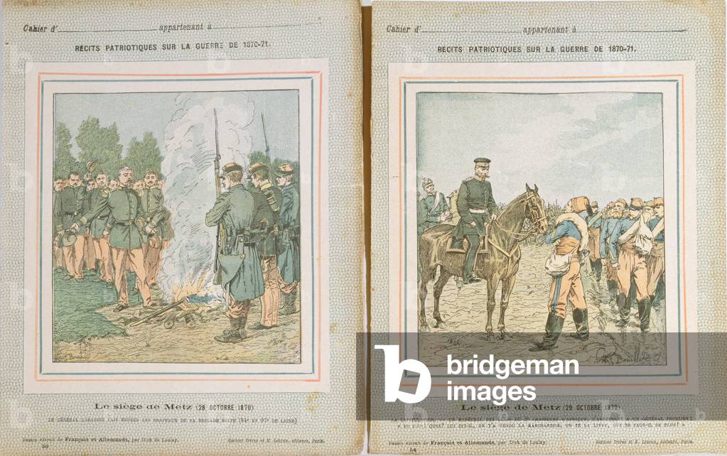 Notebook covers with scenes from the Siege of Metz, October 1870, c.1900 (colour litho)