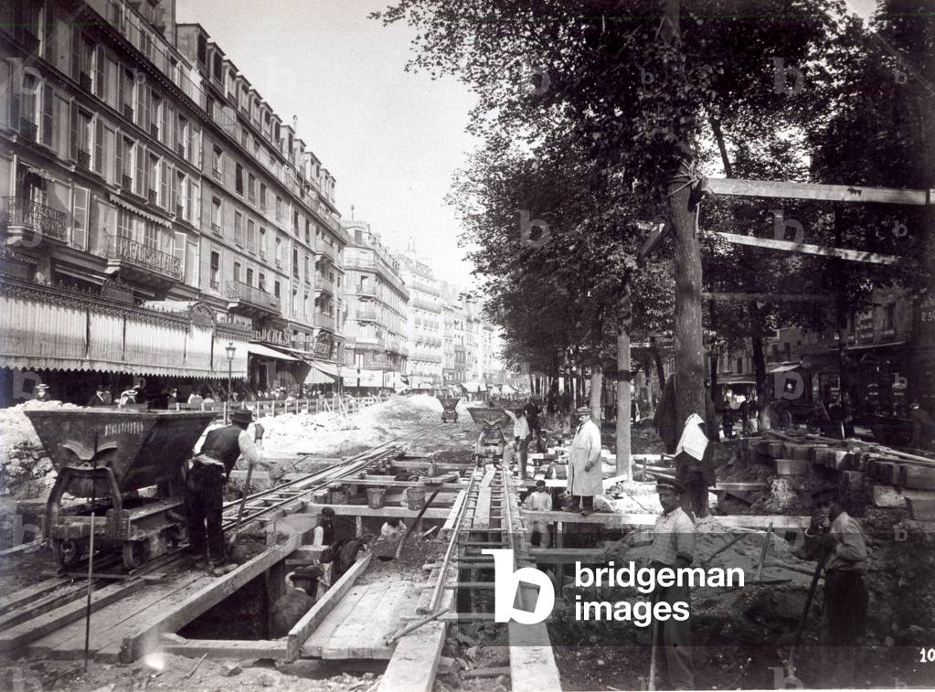 Making the Station of St Paul on Ligne 1 of the Paris Metro, 1903 (b/w photo)
