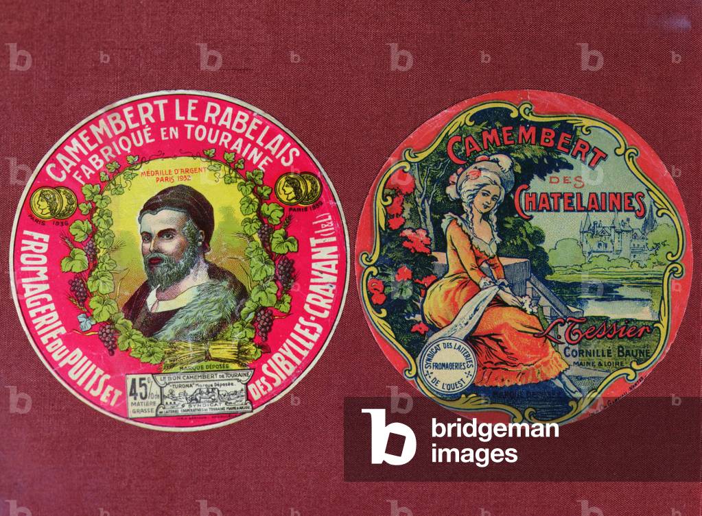 Labels for Camembert Cheeses, before 1940 (colour litho)