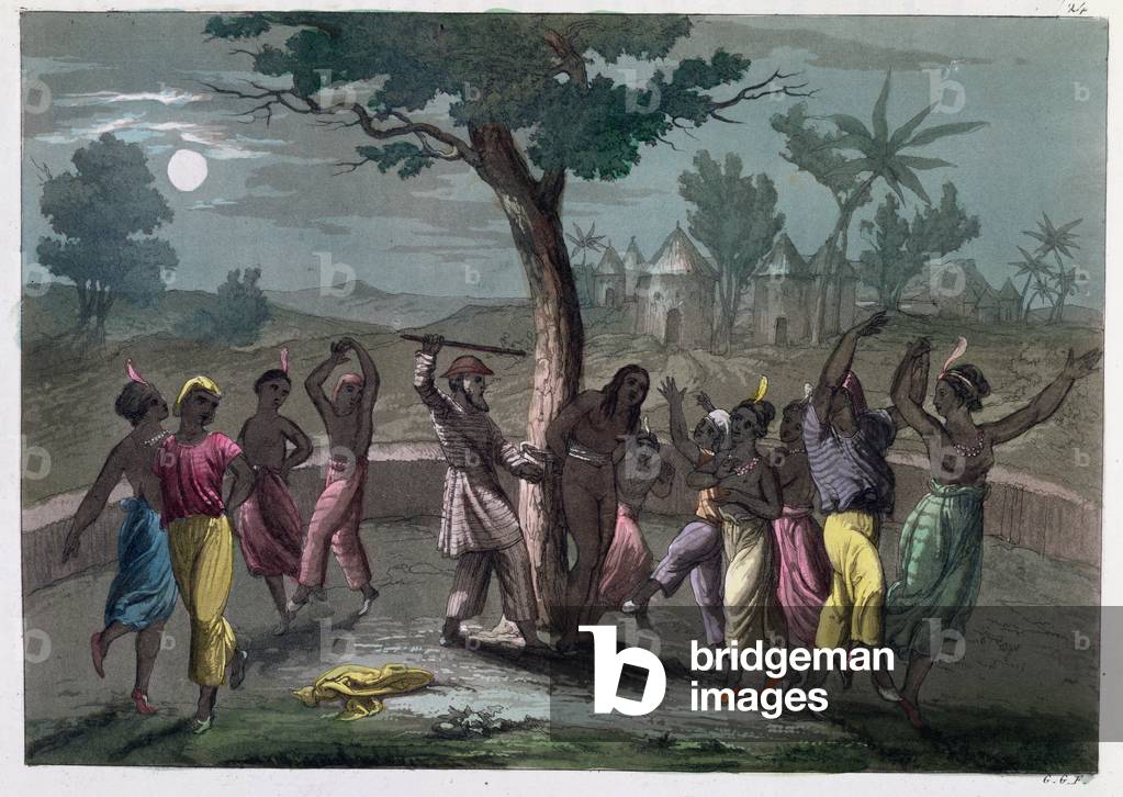 La danza del Mombo-Jombo, secondo i viaggi di Mungo Park, da «Storia del costume» di J. Ferrario, pubblicato a