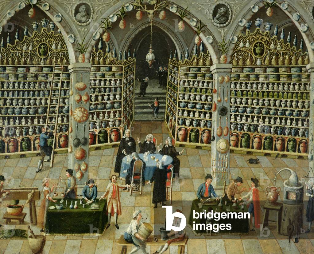 Examination of an apothecary, early 18th century (oil)