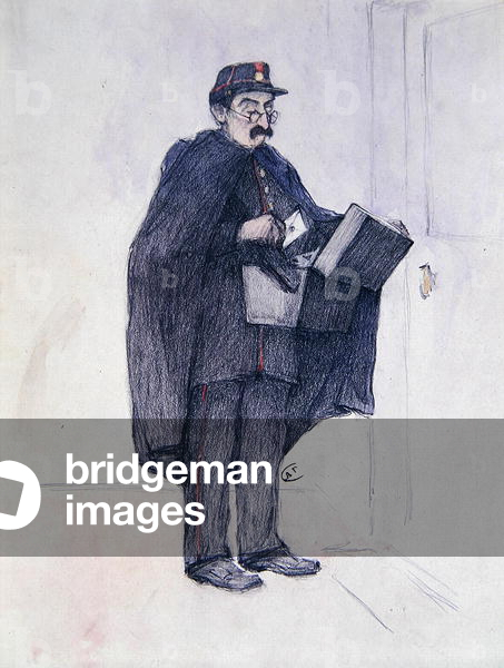 The Postman, 1895 (gouache & crayon on paper)