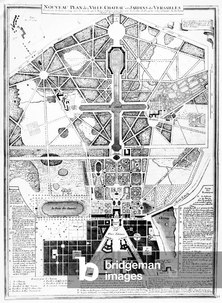 A New Plan of the Town, Château and Gardens of Versailles, 1714 (engraving)