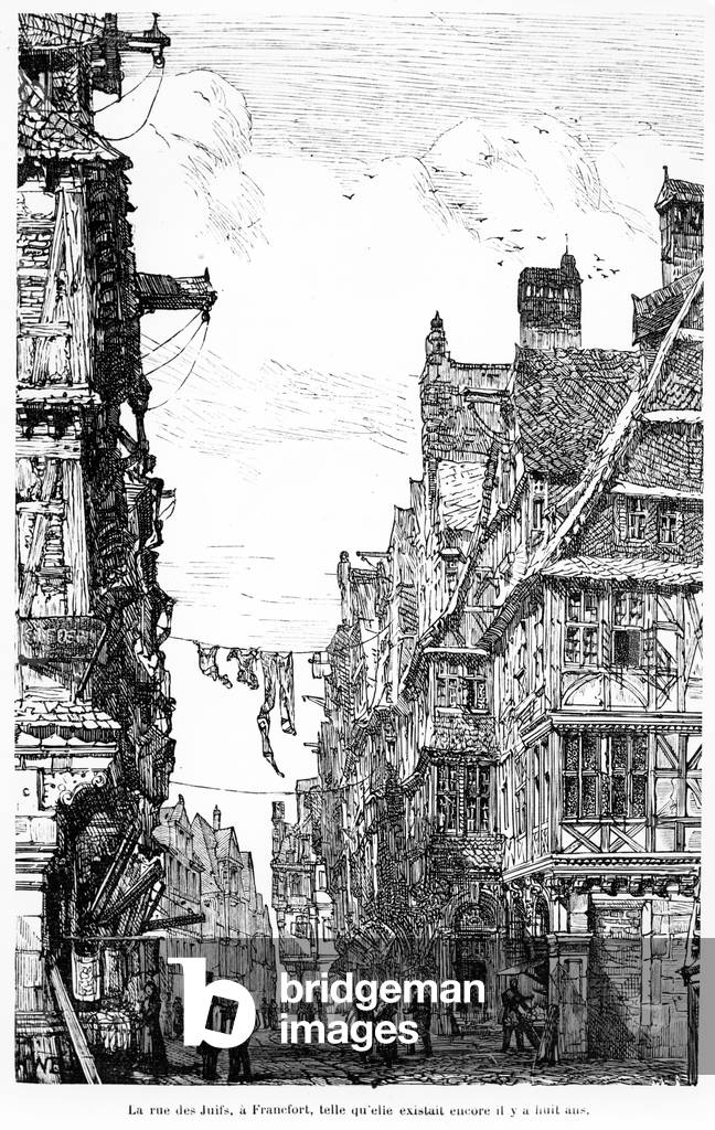 The Frankfurt Judengasse, c.1860-70 (engraving)  