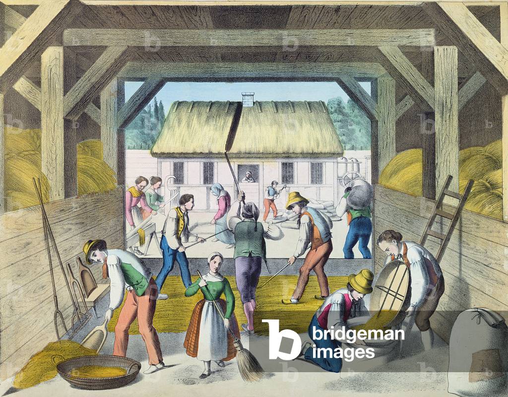 Work in the Farmyard, probably in Eastern France, 2nd half 19th century (colour litho)