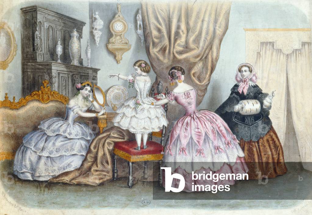 Fashion plate, from 'la Mode Illustree;, c.1860 (colour litho)