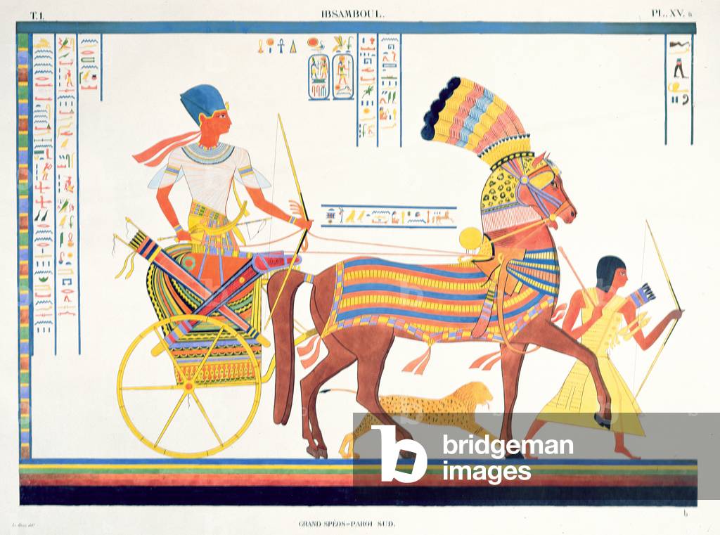 Pharaoh in a Chariot, 1835-45 (colour litho)