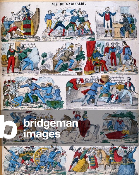 Scenes from the life of Giuseppe Garibaldi (1807-82), c.1860-70 (colour litho)