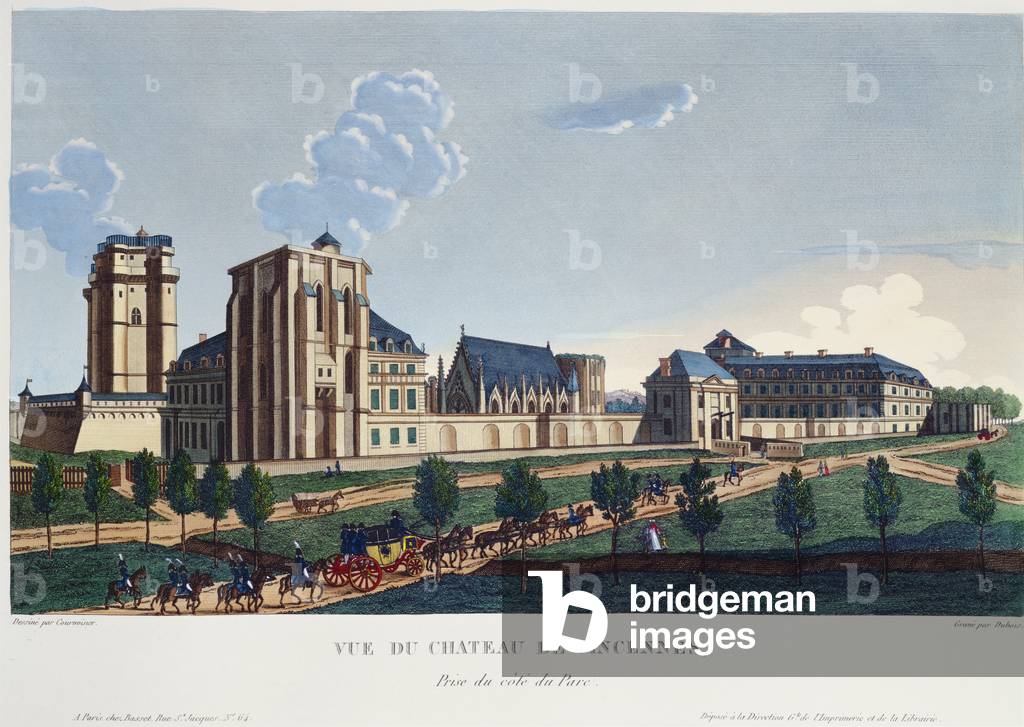 Immagine di Incisione "Vista del castello di Vincennes", 19th Secolo di Pierre Courvoisier