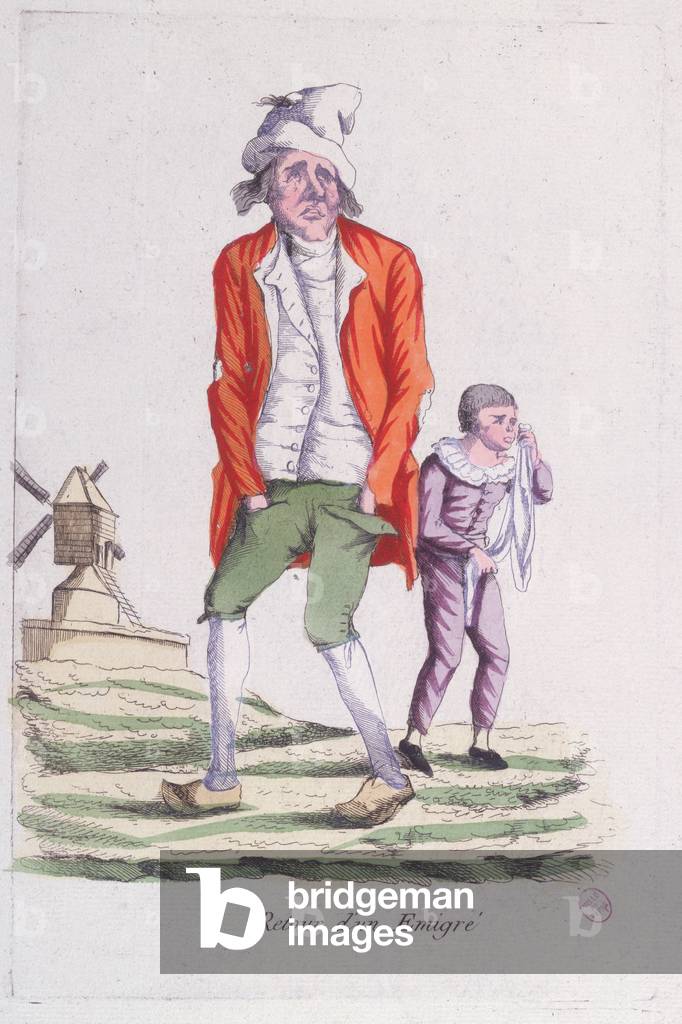 The Return of an Emigrant (coloured engraving)