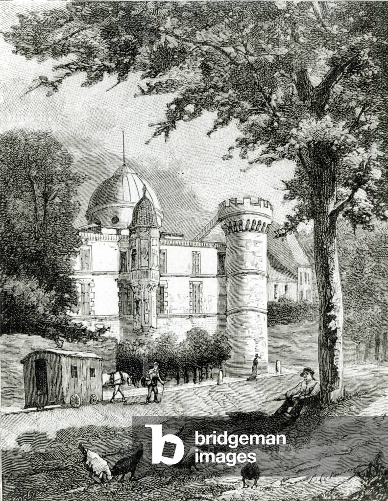 The Observatory of Camille Flammarion at Juvisy (engraving) (b/w photo)