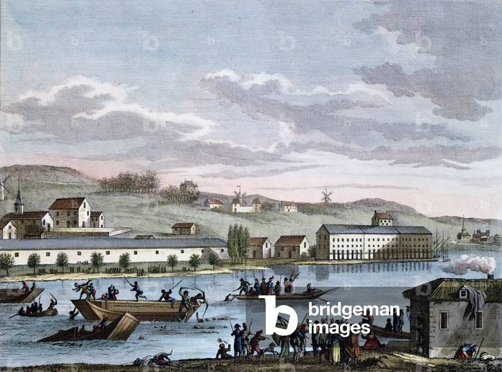 Immagine di Incisione "I Nantes annegamenti", 18th Secolo di Jean Duplessis-Bertaux