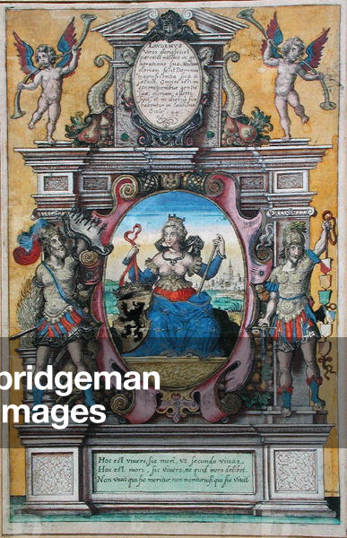 Allegoria della città di Anversa (incisione a colori)