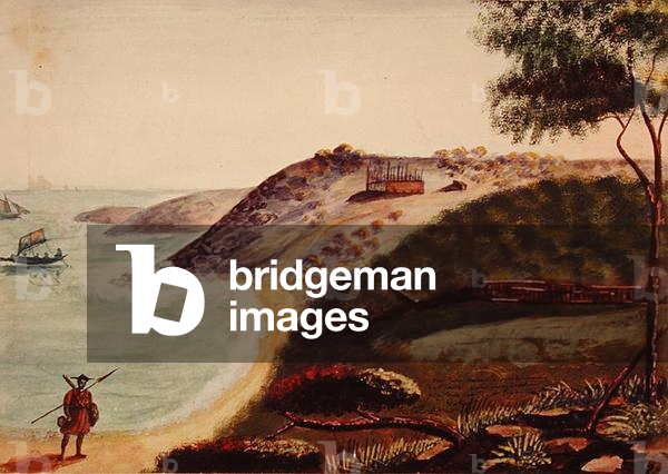 The Island of Dakar with a View of a Missionary's House during construction, 1846 (w/c on paper)