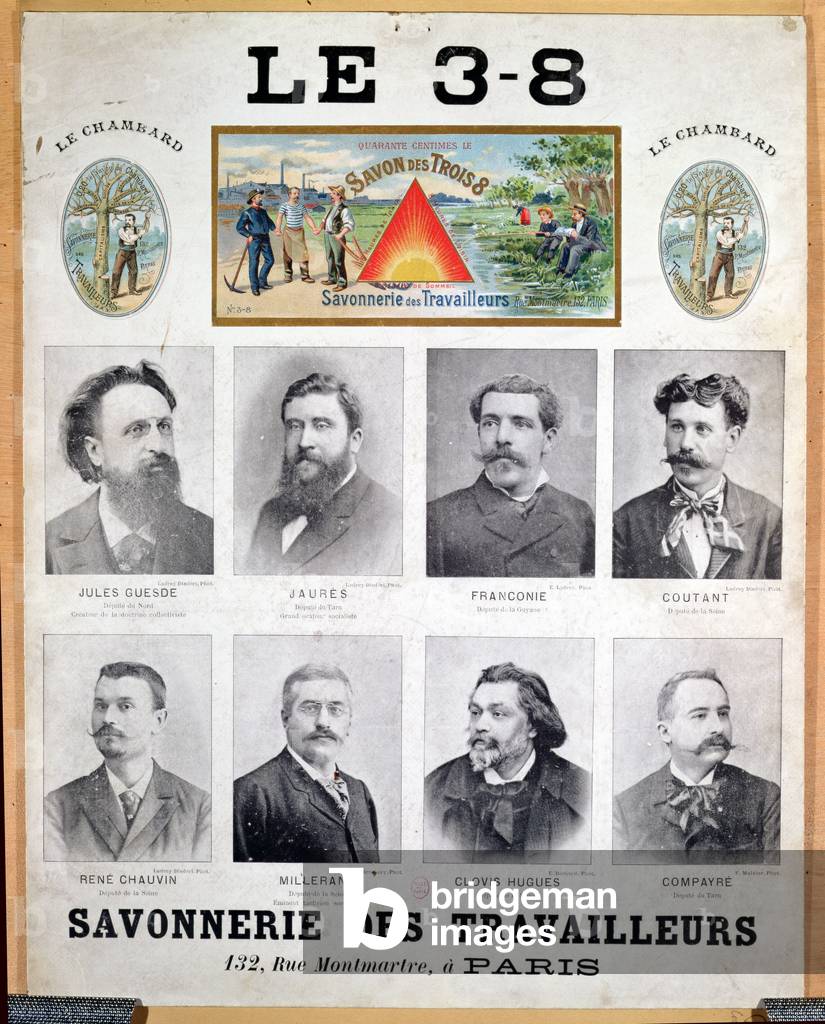 Advertisement for '3x8' brand soap, end of the 19th century (colour litho)