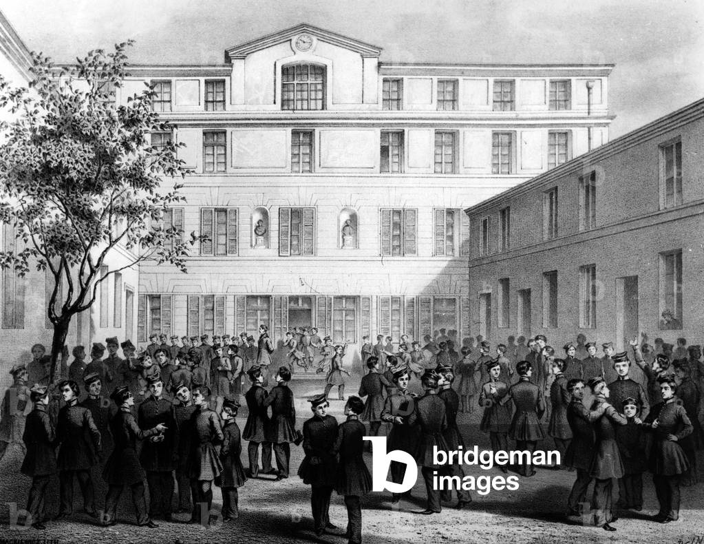The Polish School in the Boulevard Batignolles, Paris, c.1850 (engraving)
