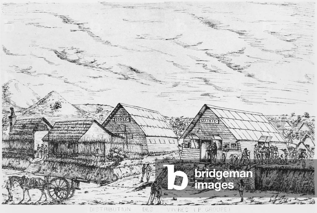 Album of the Isle of Pines, Distribution of supplies, 1878-79 (litho)