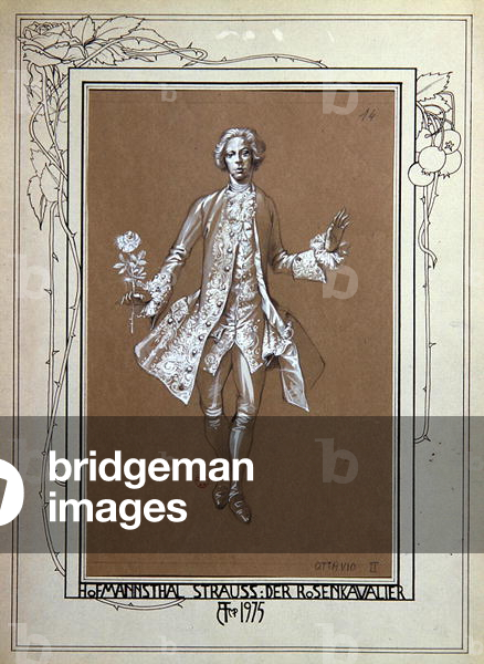 Costume design for Der Rosenkavalier by Strauss (pencil & w/c on paper)