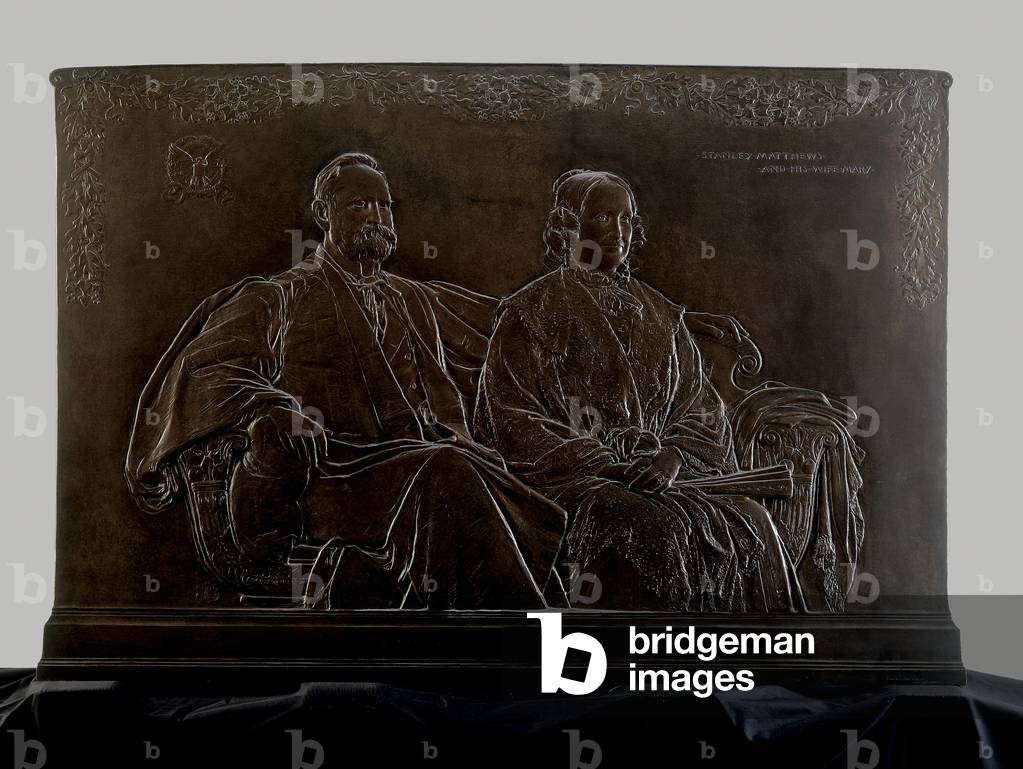 Stanley Matthews and his wife Mary, 1904 (bronze)