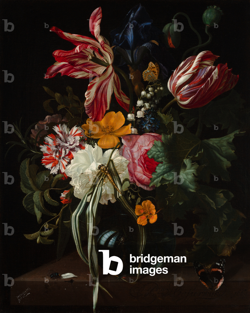 Still life of flowers, 1669 (oil on canvas)