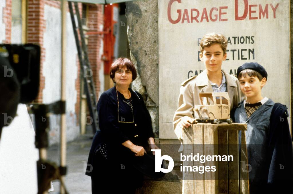 director Agnes Varda during the shooting of the film Jacquot by Nantes by AgnesVarda with Philippe Maron and Edouard Joubeaud, 1991
