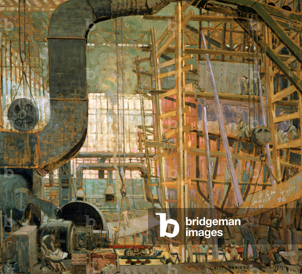 Starting the Freighter, 1919 (oil on canvas)