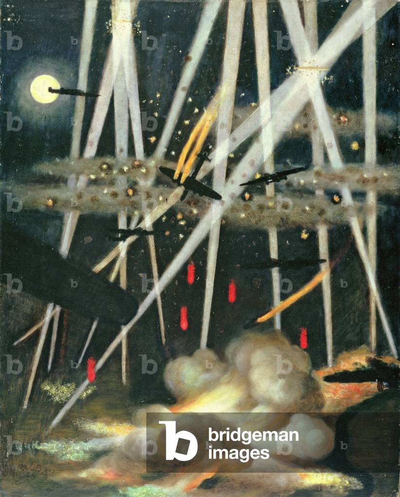 Target notturno, Germania, c.1943 (olio a bordo)