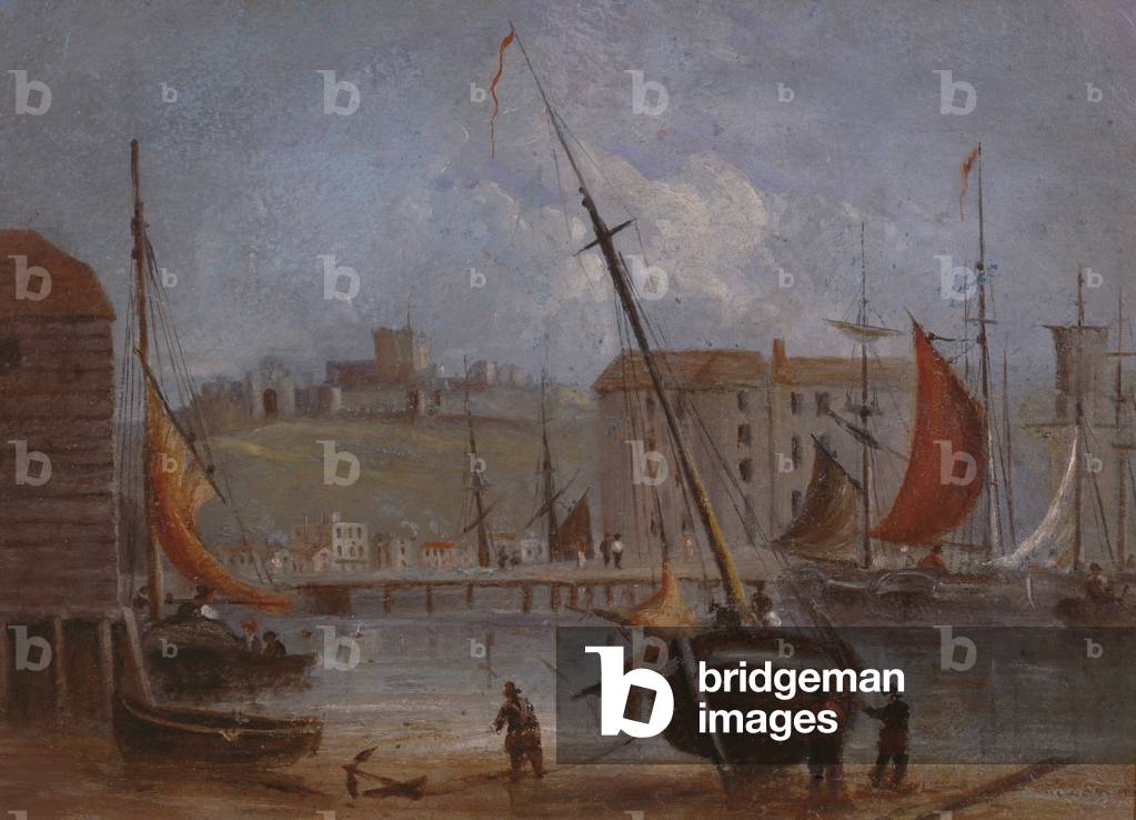 Dover Castle and Harbour, c.1830 (oil on board)
