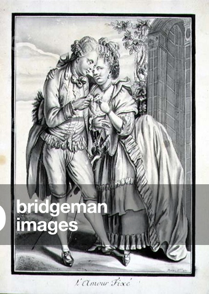 'L'Amour Fixe' (The Reconciliation) 1771 (pen & ink and grey wash on paper)
