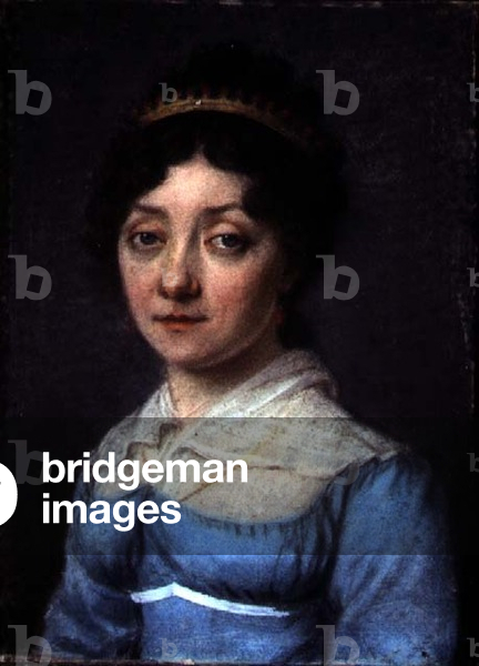 Portrait of a Bourgeois Woman in a Blue Empire Dress, c.1815 (pastel on paper)