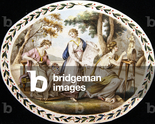 The Three Muses of the Arts, c.1790 (w/c on paper)