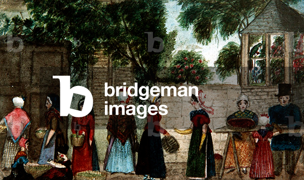Street market scene, c.1840 (w/c on paper)
