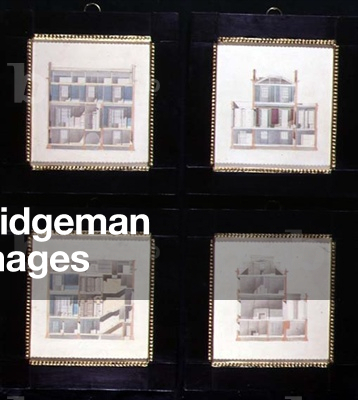Four Cross-Section Designs for Townhouses, c.1825 (w/c on paper)